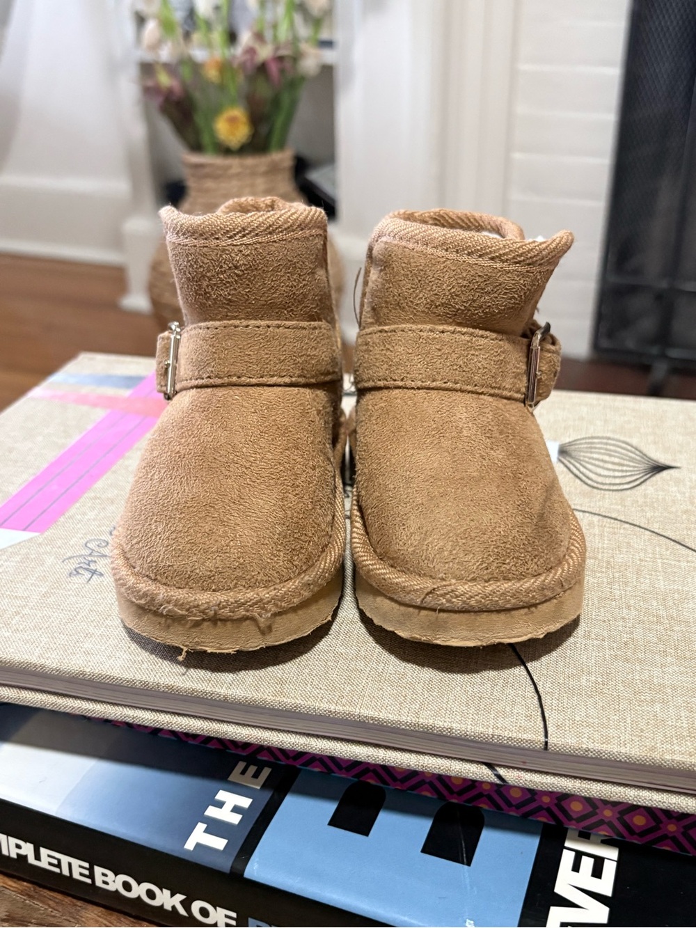 Capelli of New York Kids Tan Suede Buckle Ankle Boots